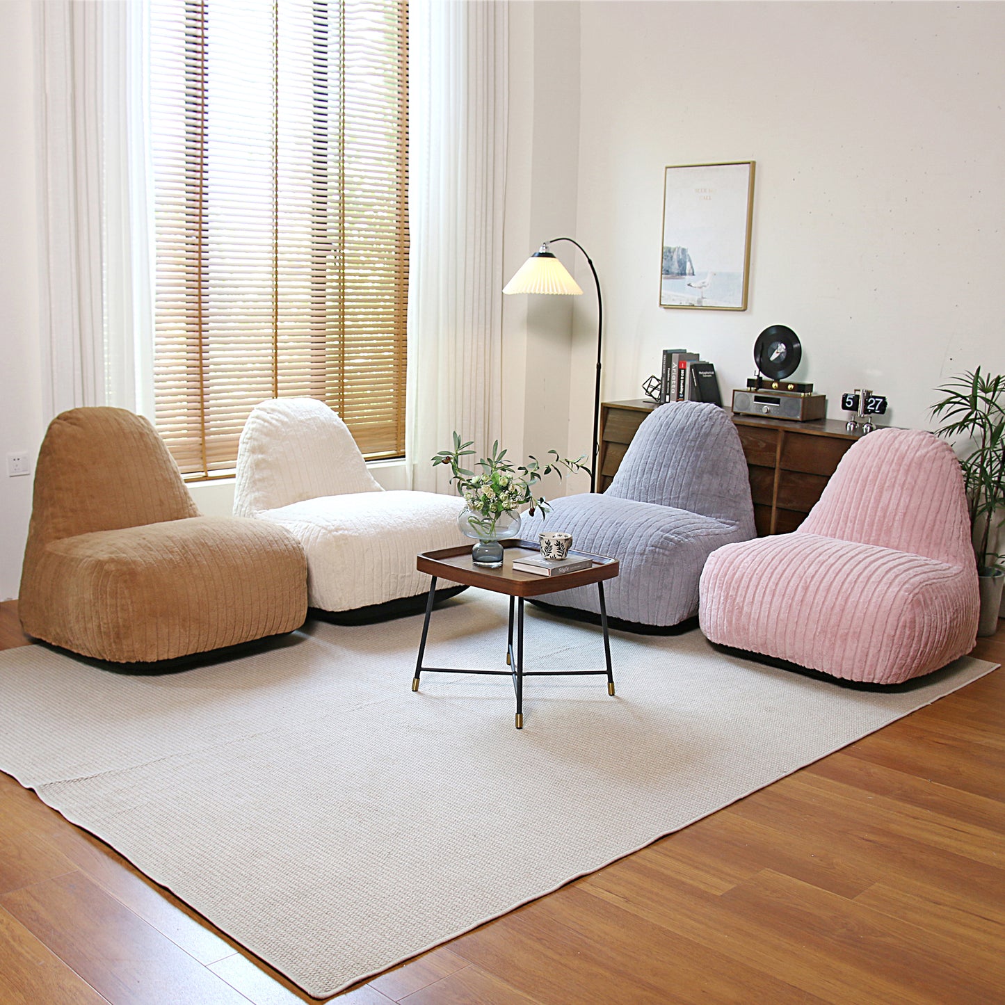 Shell-Shaped Bean Bag Chair – For Adults and Kids, Available in 4 Colors