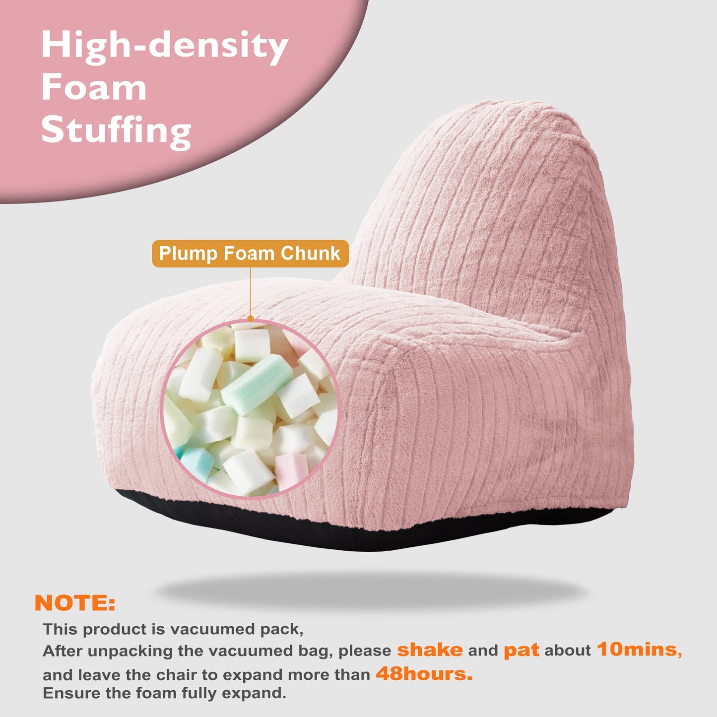 Shell-Shaped Bean Bag Chair – For Adults and Kids, Available in 4 Colors