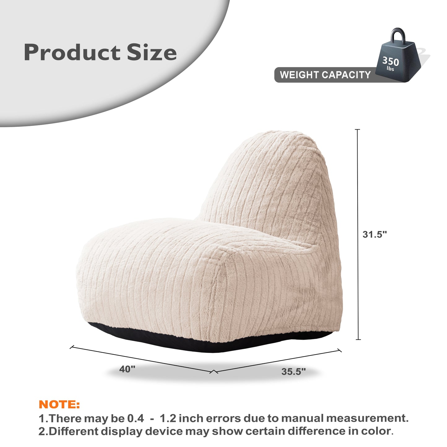 Shell-Shaped Bean Bag Chair – For Adults and Kids, Available in 4 Colors