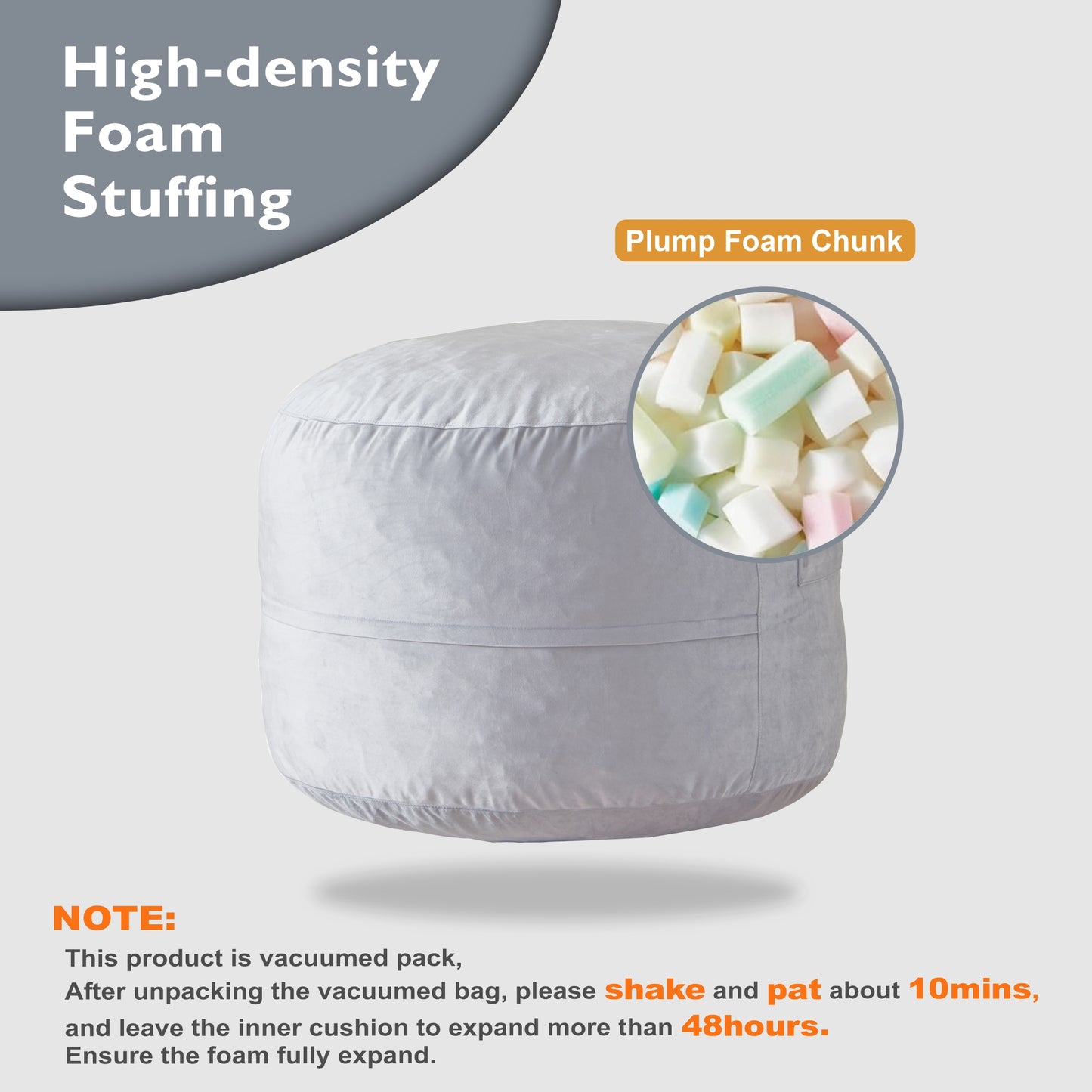 Comfy Soft Bean Bag Ottoman with High-Density Foam – Available in 2 Colors & Sizes