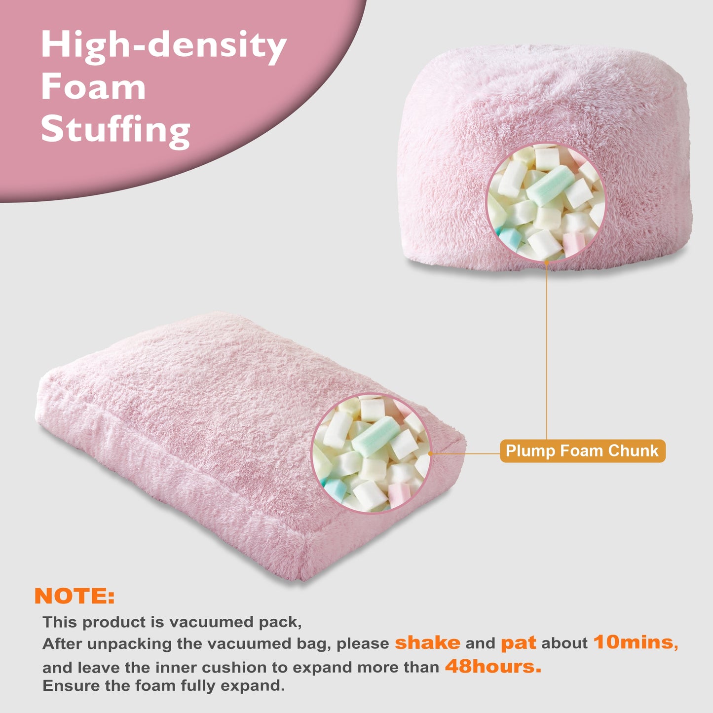 Convertible Bean Bag Bed with Washable Cover – Available in Grey and Pink