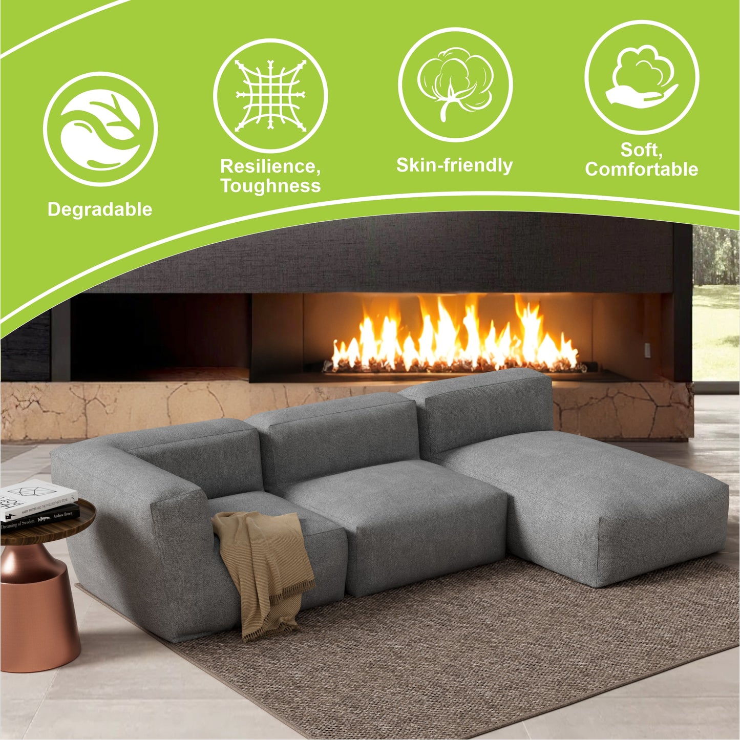 Modular High Density Foam Sofa Set Contemporary Design - Nimbus Modular Collection