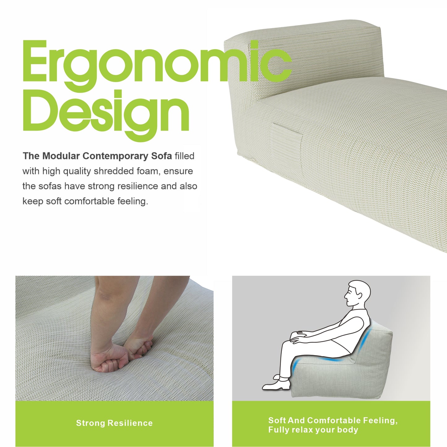 Outdoor Lounge Chair with Olefin Water-Repellent Fabric – Available in Two Sizes & Colors
