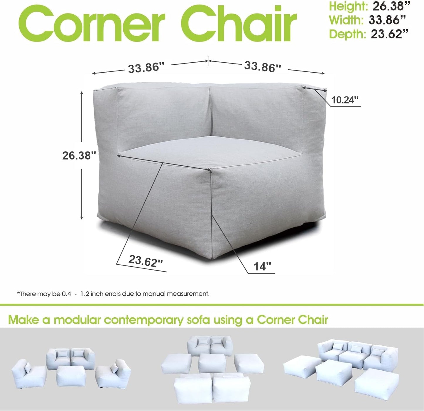 Solara Corner Chair - Outdoor Modular Corner Chair with High-Density Foam