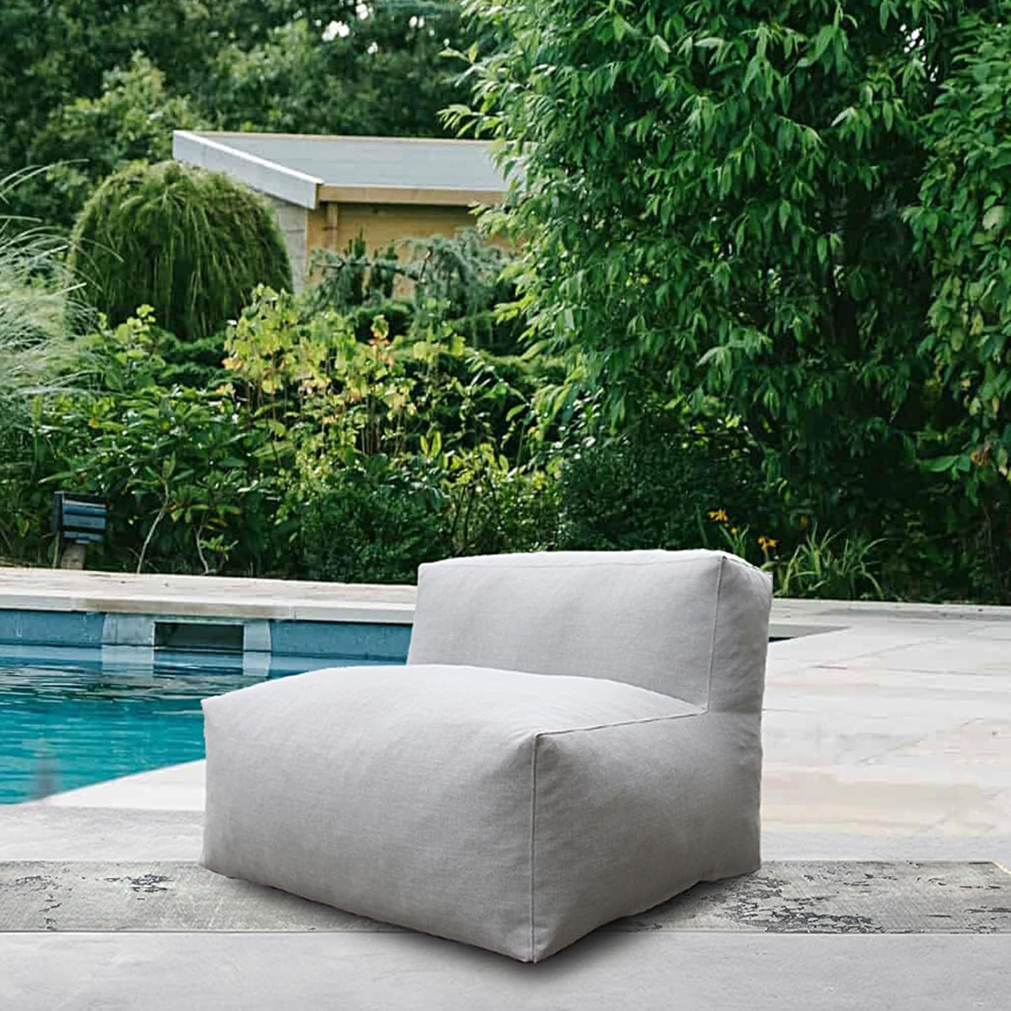 Solara Middle Chair - Outdoor Modular Armless Chair with High-Density Foam