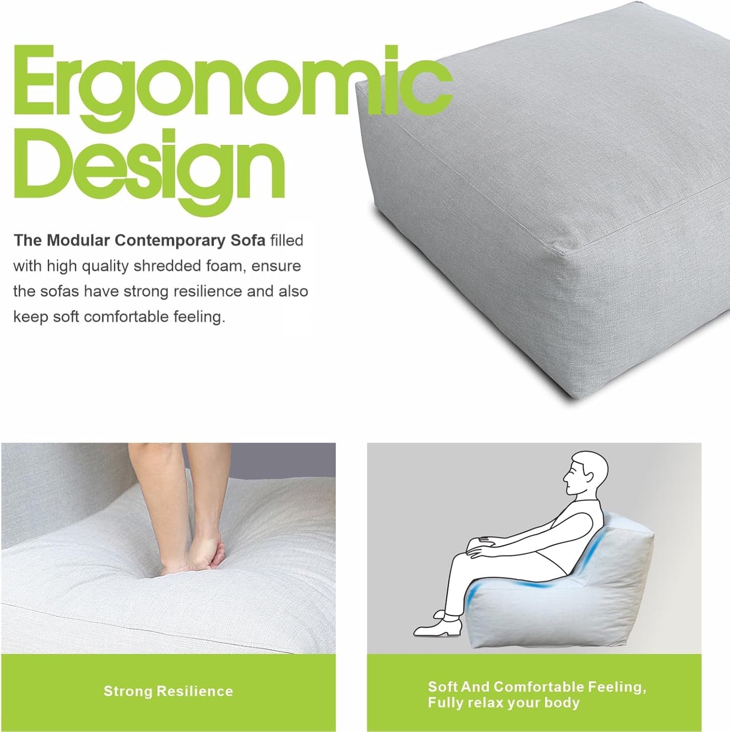 Solara Ottoman - Outdoor Modular Ottoman/Table with High-Density Foam