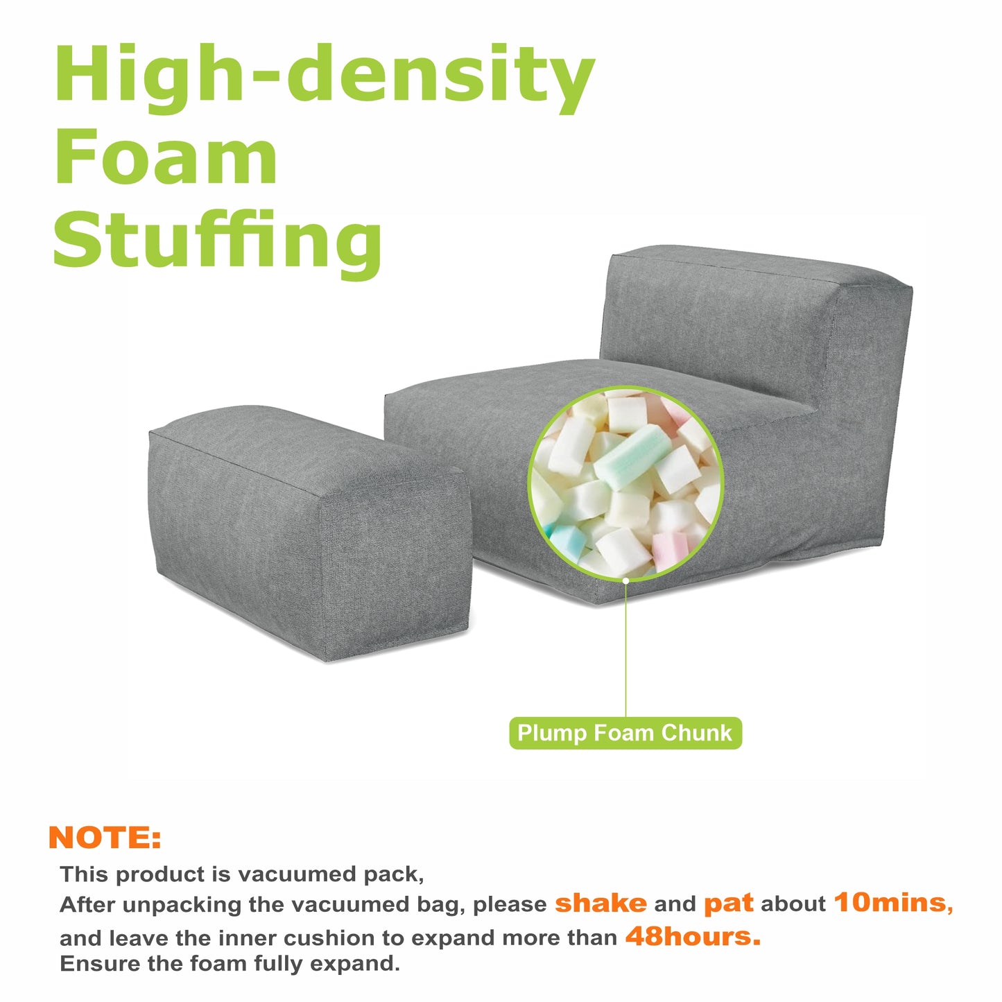 Indoor Lounge Chair with Ottoman Minimalist Design –  Nimbus Modular Collection
